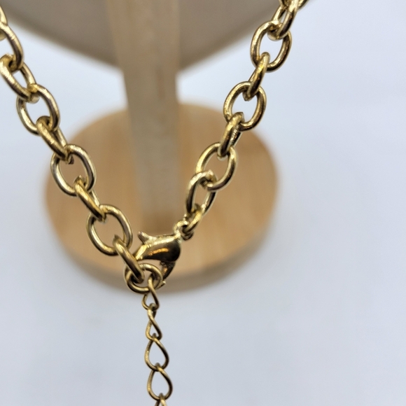 Floral Necklace in Peach and Gold w/ Extender - Picture 5 of 5